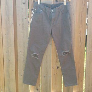 GAP Girlfriend Green Denim Distressed Jeans Women's size 30
